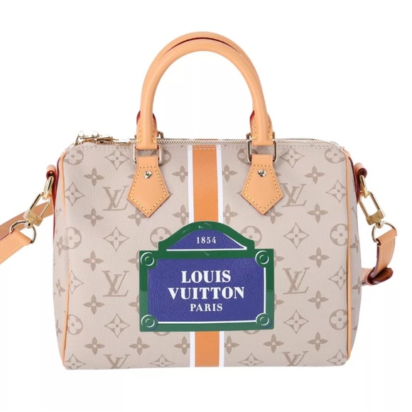 Louis Vuitton Monogram Speedy Bandoulière 25 M46749 Beige Multi Stripe Limited - Picture 2 of 9